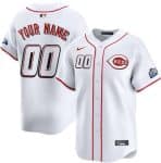 Cincinnati Reds Custom White 2025 Speedway Classic Home Limited Stitched Jersey
