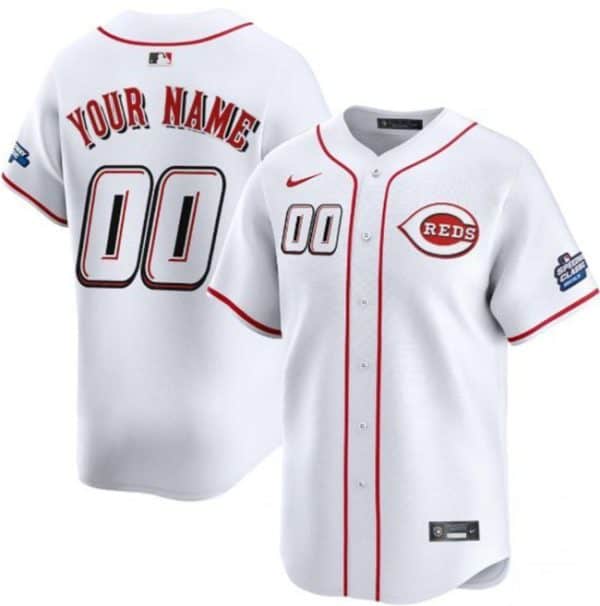 Cincinnati Reds Custom White 2025 Speedway Classic Home Limited Stitched Jersey