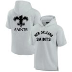 New Orleans Saints Gray Super Soft Fleece Short Sleeve Hoodie
