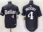 Dallas Cowboys #4 Dak Prescott Black 'Gothic Lone Star Edition' Limited Stitched Jersey