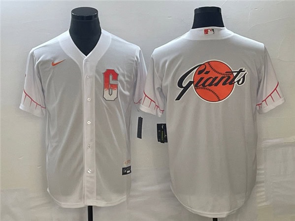 San Francisco Giants White Team Big Logo Cool Base Stitched Jersey