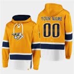 Nashville Predators Custom Gold Ageless Must-Have Lace-Up Pullover Hoodie