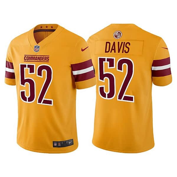 Washington Commanders #52 Jamin Davis Gold Vapor Untouchable Stitched Football Jersey