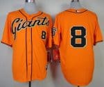 Giants #8 Hunter Pence Orange Cool Base Stitched Jersey