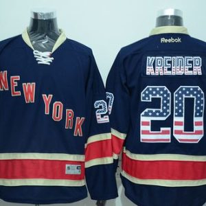 Rangers #20 Chris Kreider Navy Blue USA Flag Fashion Stitched Jersey