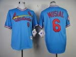 Cardinals #6 Stan Musial Blue 1982 Turn Back The Clock Stitched Jersey