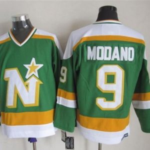 Stars #9 Mike Modano Stitched Green CCM Throwback Jersey