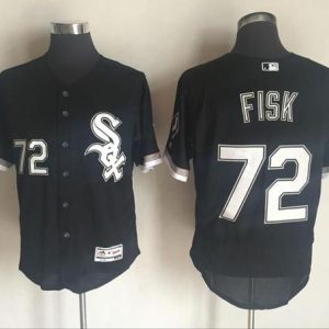 White Sox #72 Carlton Fisk Black Flexbase Authentic Collection Stitched Jersey