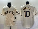 Milwaukee Brewers #10 Sal Frelick Cream Cool Base Stitched Jersey
