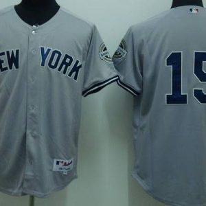 Yankees #15 Thurman Munson Stitched Grey Jersey