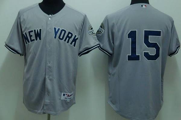 Yankees #15 Thurman Munson Stitched Grey Jersey