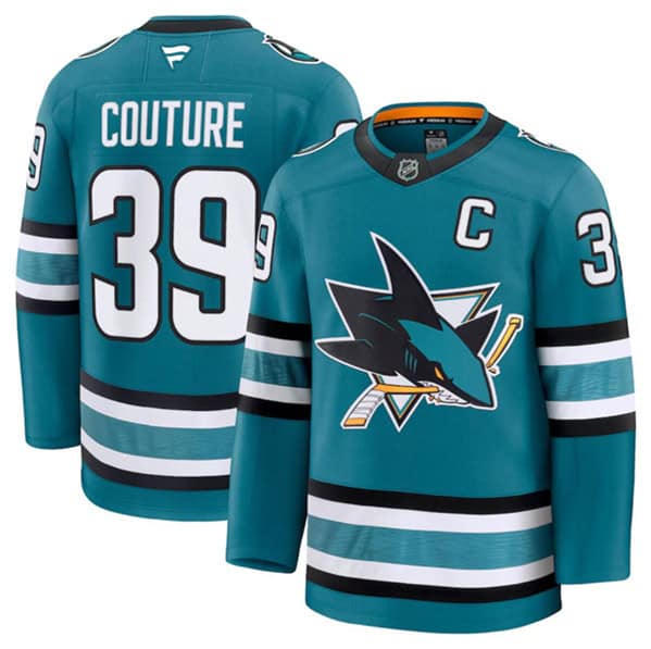 San Jose Sharks #39 Logan Couture Teal 2024-25 Home Stitched Jersey