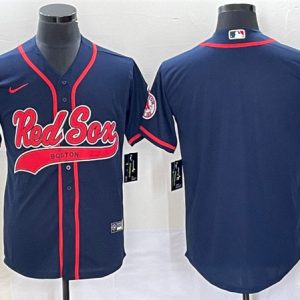 Boston Red Sox Blank Navy Cool Base Stitched Jersey