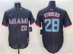 Miami Marlins #28 Kyle Stowers Black 2025 City Connect Limited Stitched Jersey