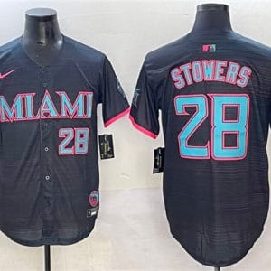 Miami Marlins #28 Kyle Stowers Black 2025 City Connect Limited Stitched Jersey