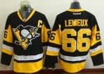 Penguins #66 Mario Lemieux Black Alternate Stitched Jersey