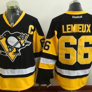 Penguins #66 Mario Lemieux Black Alternate Stitched Jersey