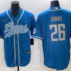 Detroit Lions #26 Jahmyr Gibbs Blue Cool Base Stitched Jersey