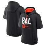 Baltimore Orioles Black Tri Code Lockup Short Sleeve Pullover Hoodie