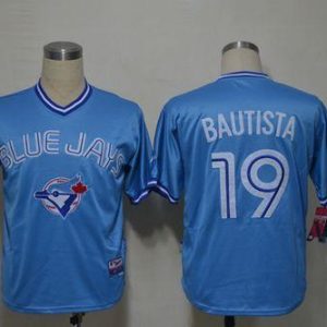 Blue Jays #19 Jose Bautista Light Blue Stitched Jersey