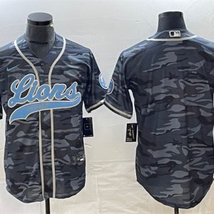 Detroit Lions Blank Gray Camo Cool Base Stitched Jersey
