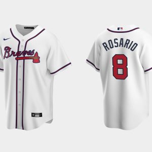Atlanta Braves #8 Eddie Rosario White Cool Base Stitched Jersey