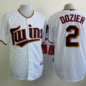 Twins #2 Brian Dozier White Home Cool Base Stitched Jersey