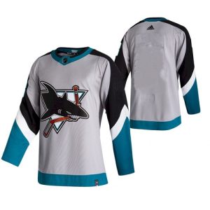 San Jose Sharks Blank Grey 2021 White Reverse Retro Stitched Jersey