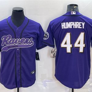 Baltimore Ravens #44 Marlon Humphrey Purple With Patch Cool Base Stitched Jersey