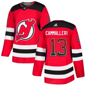 New Jersey Devils #13 Nico Hischier Red Drift Fashion Stitched Jersey