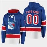 New York Rangers Custom Royal All Stitched Sweatshirt Hoodie