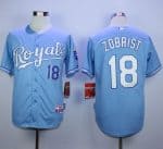 Royals #18 Ben Zobrist Light Blue Alternate 1 Cool Base Stitched Jersey