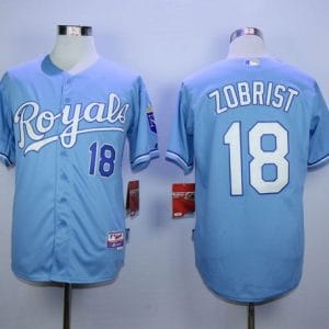 Royals #18 Ben Zobrist Light Blue Alternate 1 Cool Base Stitched Jersey