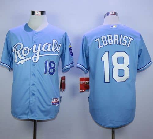 Royals #18 Ben Zobrist Light Blue Alternate 1 Cool Base Stitched Jersey