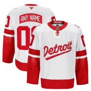 Detroit Red Wings Custom White Red 2024-25 Stadium Series Patch Stitched Jersey
