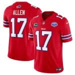 Buffalo Bills #17 Josh Allen Red 2025 F.U.S.E. With Farewell Patch And 4-Star C Patch Vapor Untouchable Limited Stitched Jersey