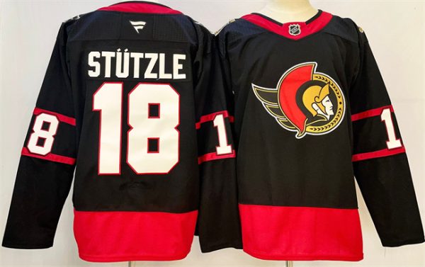 Ottawa Senators #18 Tim St¨¹tzle Black 2024-25 Home Stitched Jersey