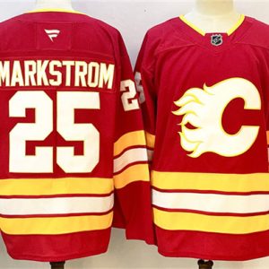 Calgary Flames #25 Jacob Markstrom Red 2024-25 Home Stitched Jersey