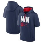 Minnesota Twins Navy Tri Code Lockup Short Sleeve Pullover Hoodie