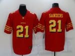 San Francisco 49ers #21 Deion Sanders Red Gold Vapor Untouchable Limited Stitched Jersey