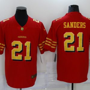 San Francisco 49ers #21 Deion Sanders Red Gold Vapor Untouchable Limited Stitched Jersey