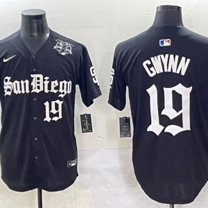 San Diego Padres #19 Tony Gwynn Black Gothic Edition Vapor Limited Stitched Jersey