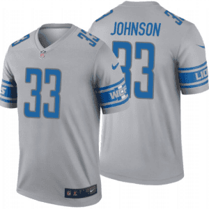 Detroit Lions #33 Kerryon Johnson Gray Inverted Legend Jersey