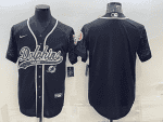 Miami Dolphins Blank Black Reflective With Patch Cool Base Stitched Baseball Jersey