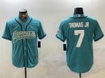 Jacksonville Jaguars #7 Brian Thomas Jr Teal With Patch Cool Base Stitched Jersey