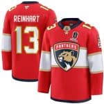 Florida Panthers #13 Sam Reinhart Red Home 2025 Stanley Cup Champions Patch Stitched Jersey