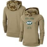 New York Jets Khaki 2019 Salute To Service Therma Pullover Hoodie(Run Small)