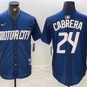 Detroit Tigers #24 Miguel Cabrera 2024 Navy City Connect Cool Base Limited Stitched Jersey