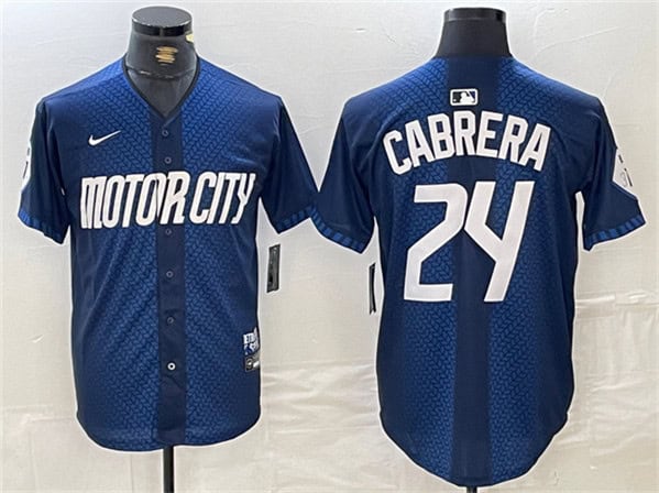 Detroit Tigers #24 Miguel Cabrera 2024 Navy City Connect Cool Base Limited Stitched Jersey