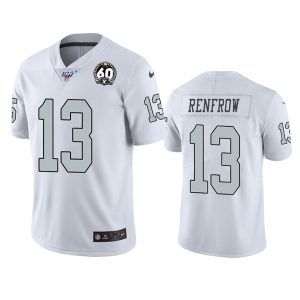 Raiders #13 Hunter Renfrow White 100th Season With 60 Patch Color Rush Limited Stitched Jersey